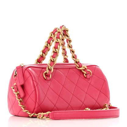 Chanel Caviar Quilted Small Fashion Therapy Bowling Bag Dark Pink 3 of 14