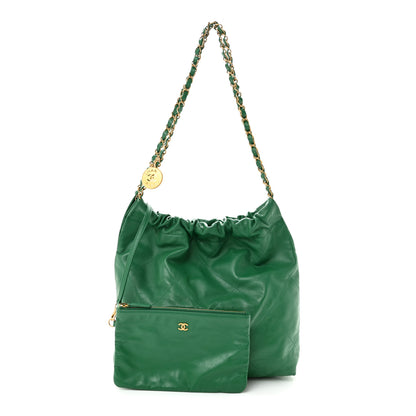 Chanel Shiny Calfskin Quilted Small Chanel 22 Green 3 of 14