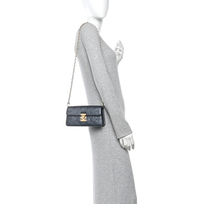 Louis Vuitton Metallic Empreinte Metis Wallet On Chain Navy Nacre 2 of 10