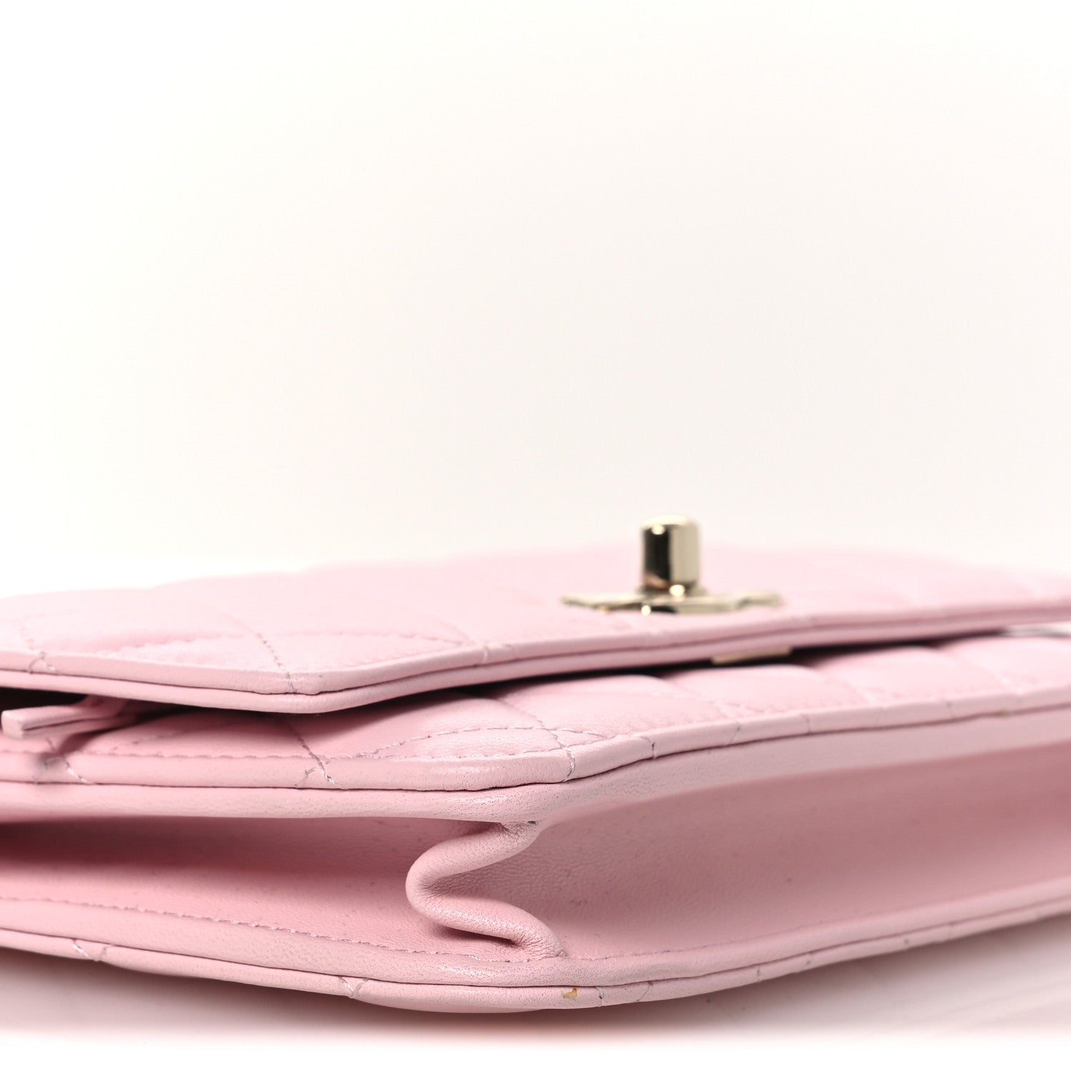 Chanel Lambskin Quilted Trendy Chain CC Wallet On Chain WOC Light Pink 10 of 14