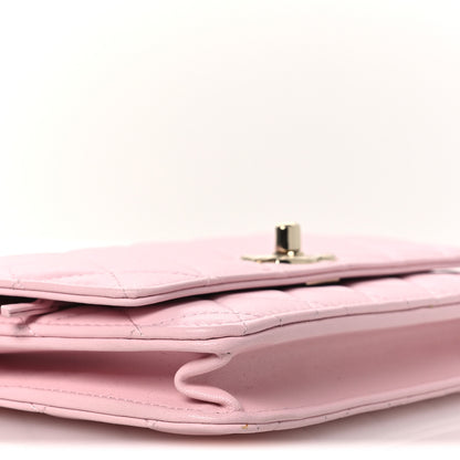 Chanel Lambskin Quilted Trendy Chain CC Wallet On Chain WOC Light Pink 10 of 14