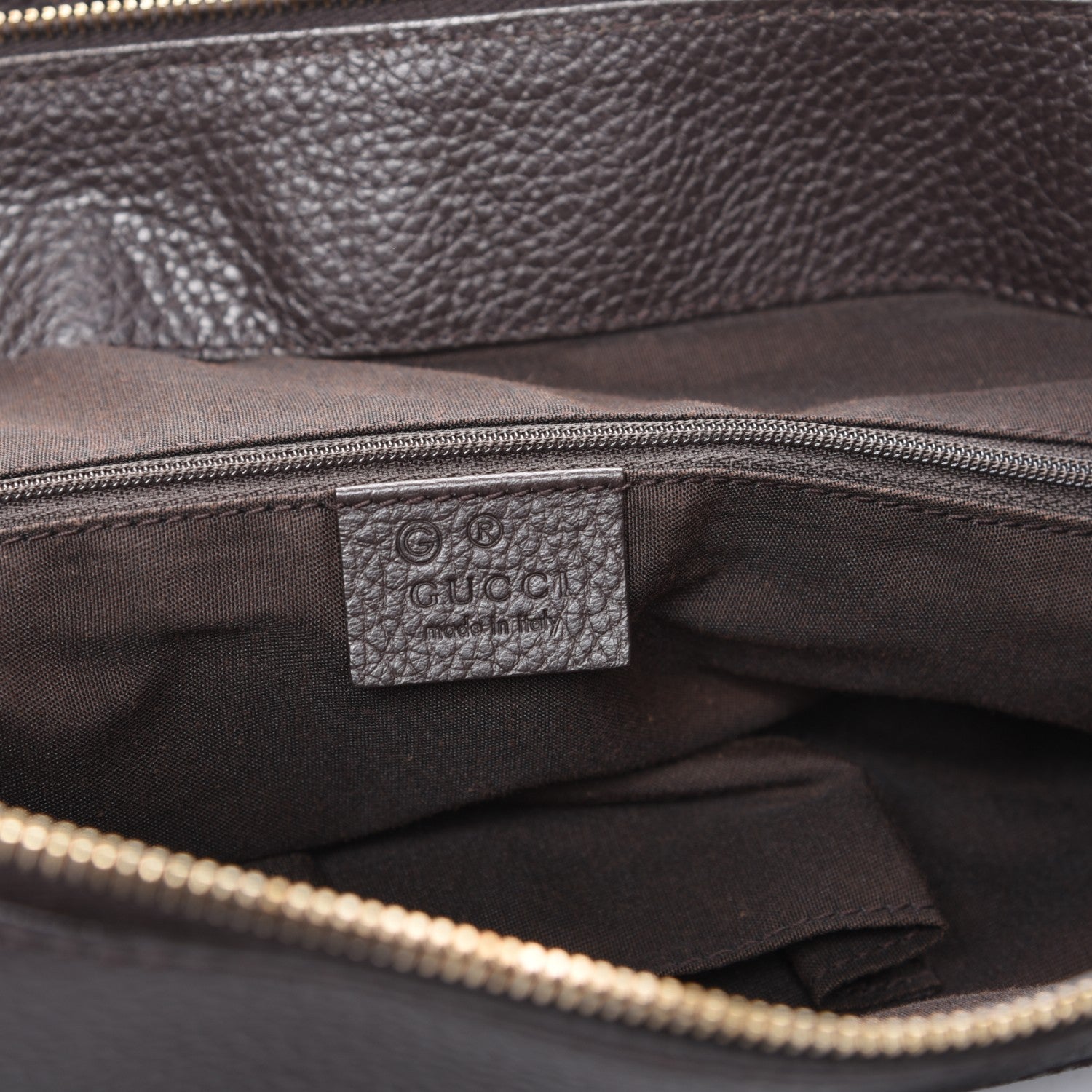 Gucci Pebbled Calfskin Broadway Tote Dark Brown 7 of 8