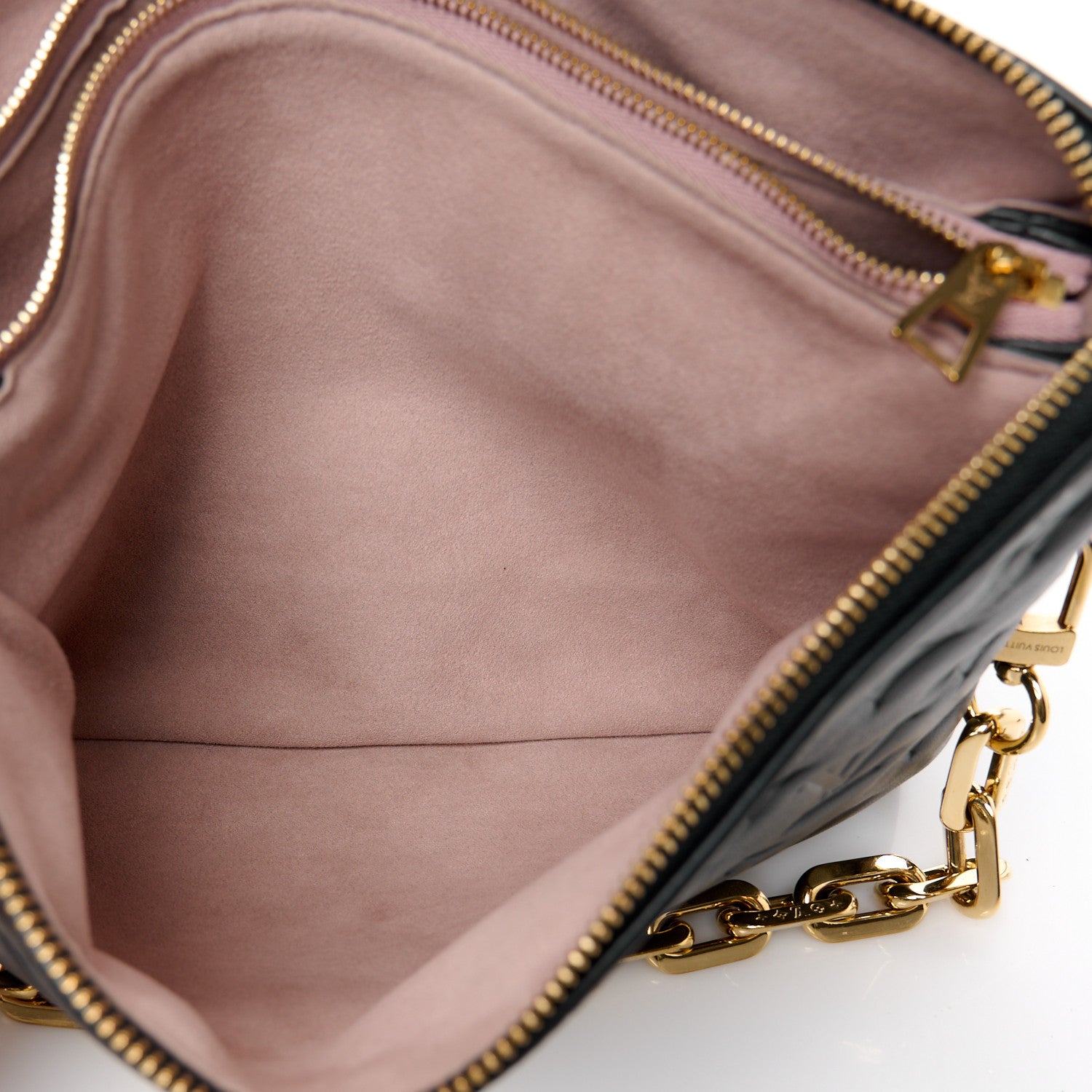 Louis Vuitton Lambskin Embossed Monogram Coussin PM Black 7 of 11