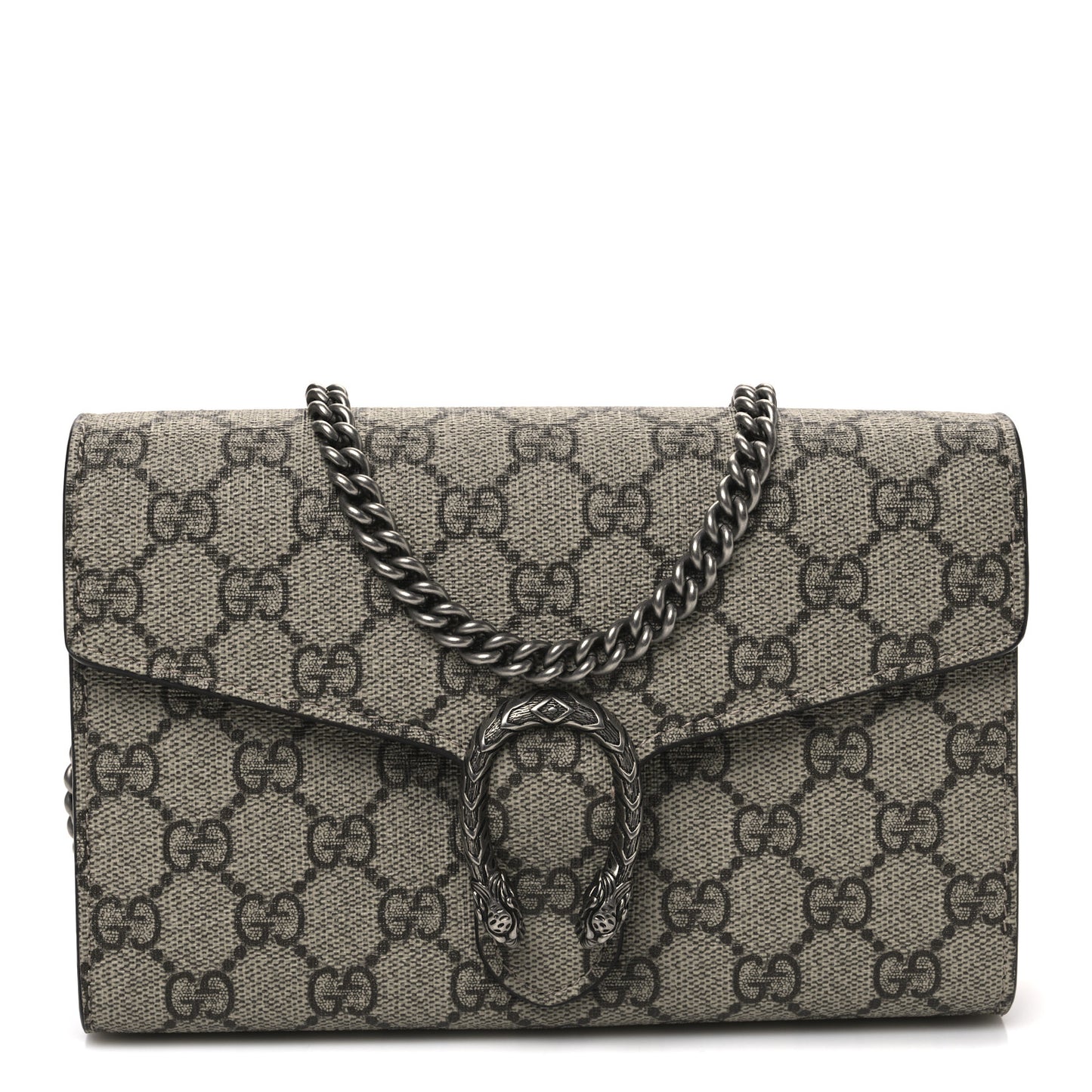 GG Supreme Monogram Mini Dionysus Chain Wallet Beige Taupe