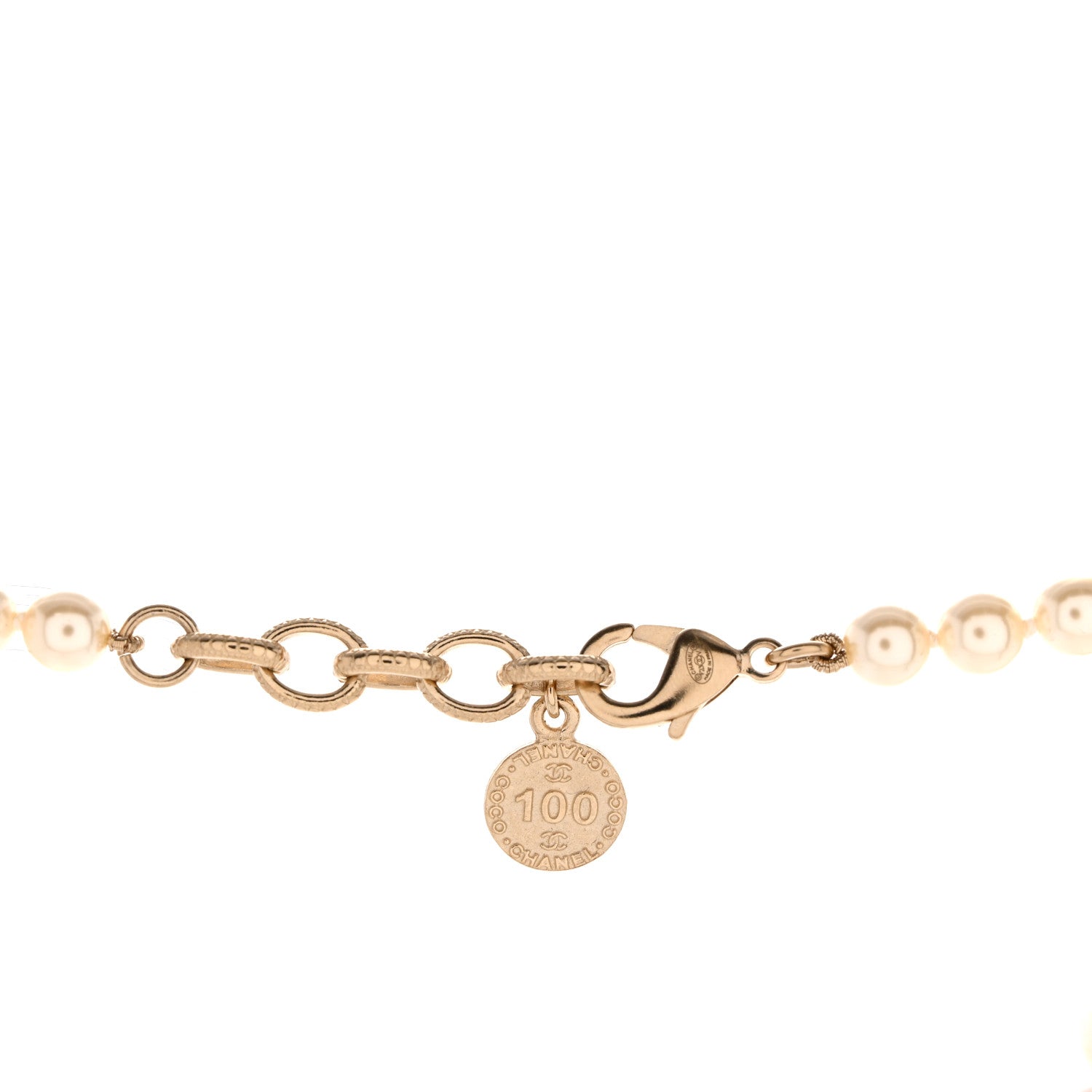 Chanel Pearl CC 100th Anniversary Necklace Light Gold 4 of 7