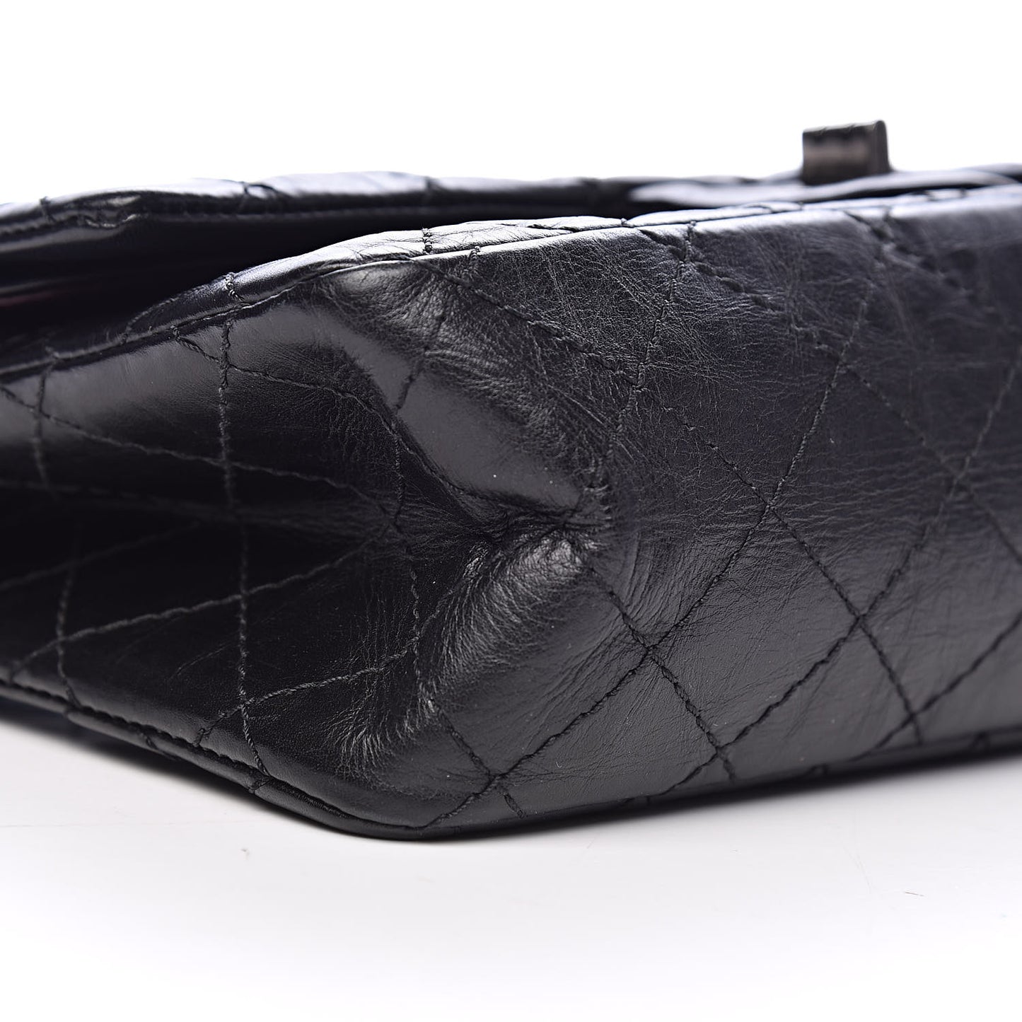 Aged Calfskin Quilted 2.55 Reissue 225 Flap Black