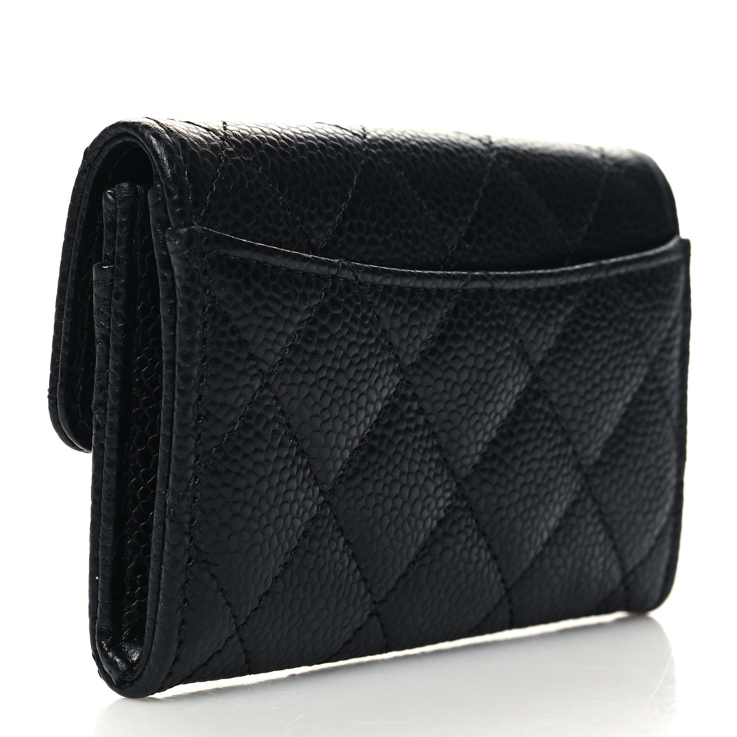 Chanel Caviar Quilted Flap Card Holder Wallet Black 3 of 9