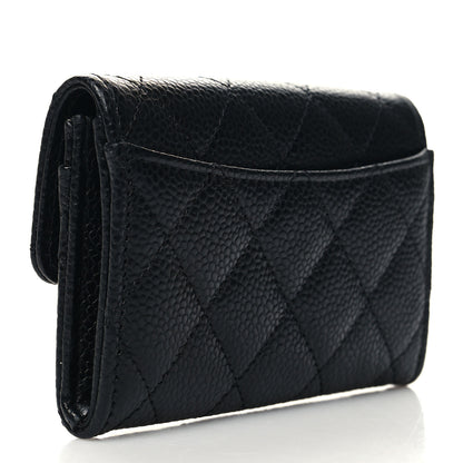 Chanel Caviar Quilted Flap Card Holder Wallet Black 3 of 9