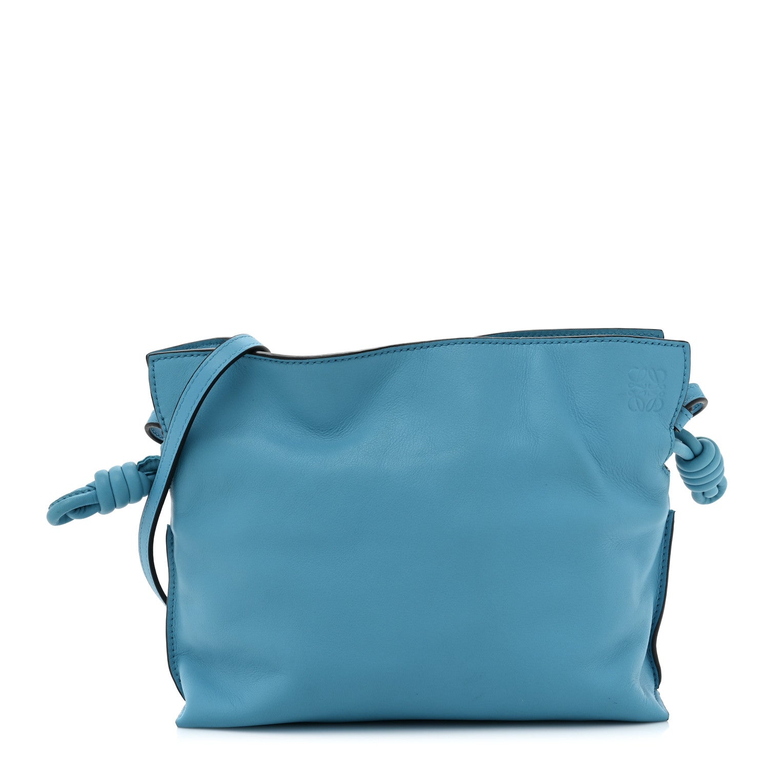 Loewe Calfskin Mini Flamenco Knot Bag Cyan 1 of 8