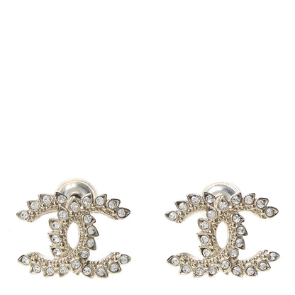 Chanel Strass Crystal Dazzling Wheat CC Earrings Gold 1 of 6