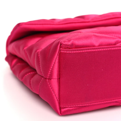 Saint Laurent Satin Quilted Sade Puffer Envelope Clutch Bubblegum 8 of 9