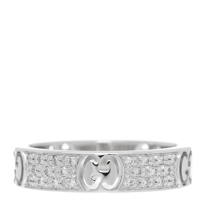 Gucci 18K White Gold Diamond Icon Stardust Band Ring 47 4 1 of 5