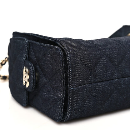 Chanel Denim Quilted Mini Chanel 25 Handbag Dark Blue 9 of 10