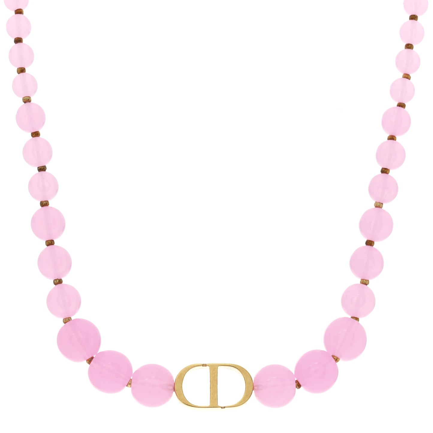 Metal Resin Bead 30 Montaigne Choker Necklace Pink Gold