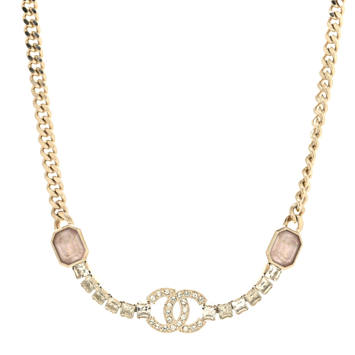 Crystal CC Choker Gold Pink