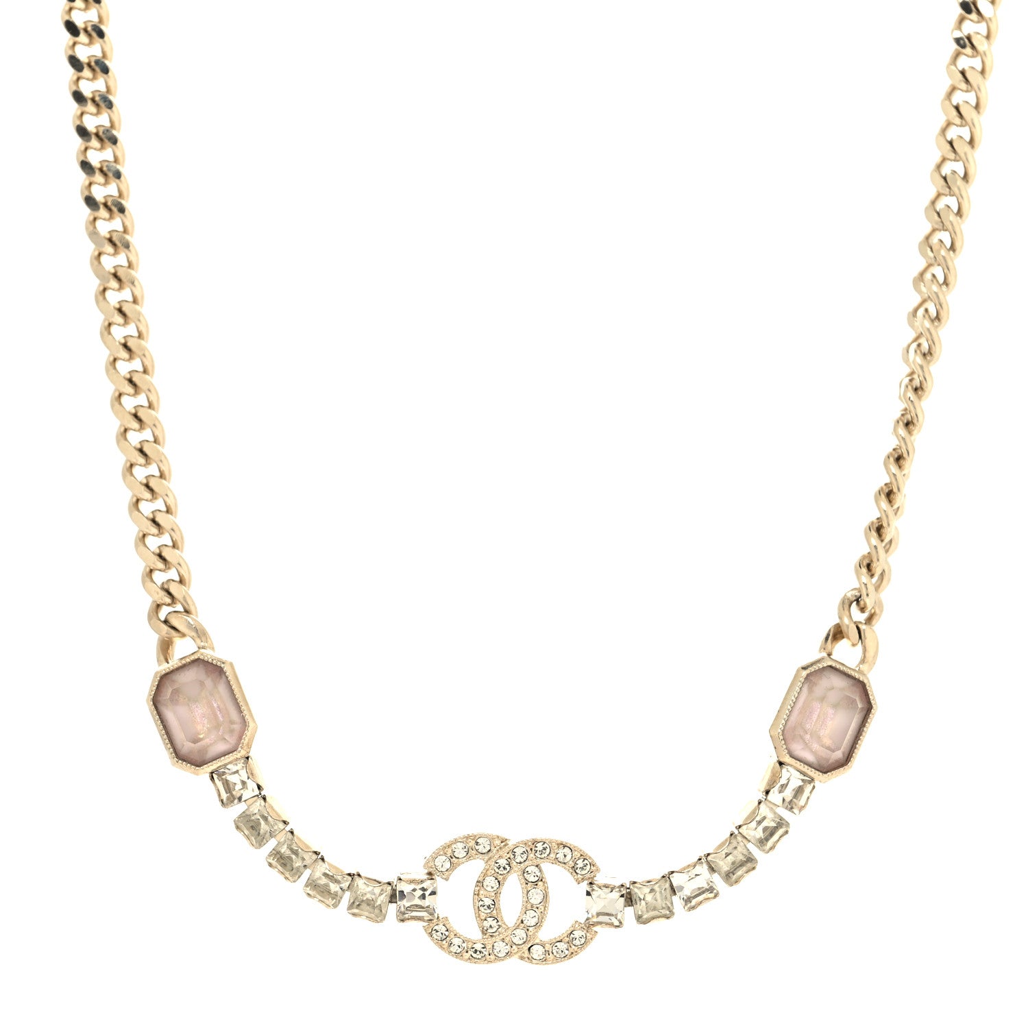 Chanel Crystal CC Choker Gold Pink 1 of 5