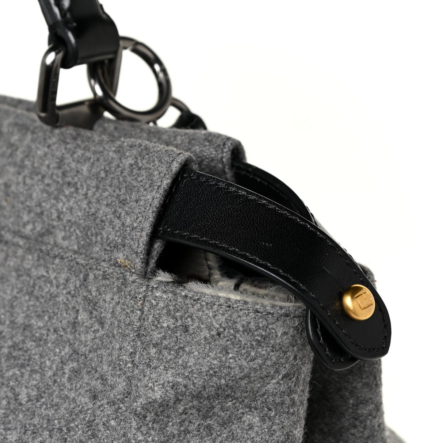 Flannel Large Peekaboo Iconic Satchel Grey