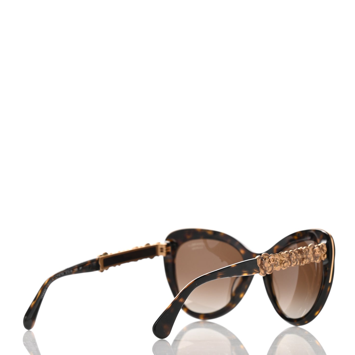 Acetate Polarized Bijou Cat Eye Sunglasses 5354 Black