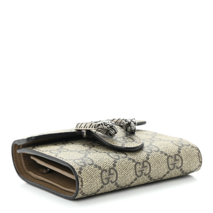 Gucci GG Supreme Monogram Dionysus Card Case Wallet Beige Taupe 4 of 10