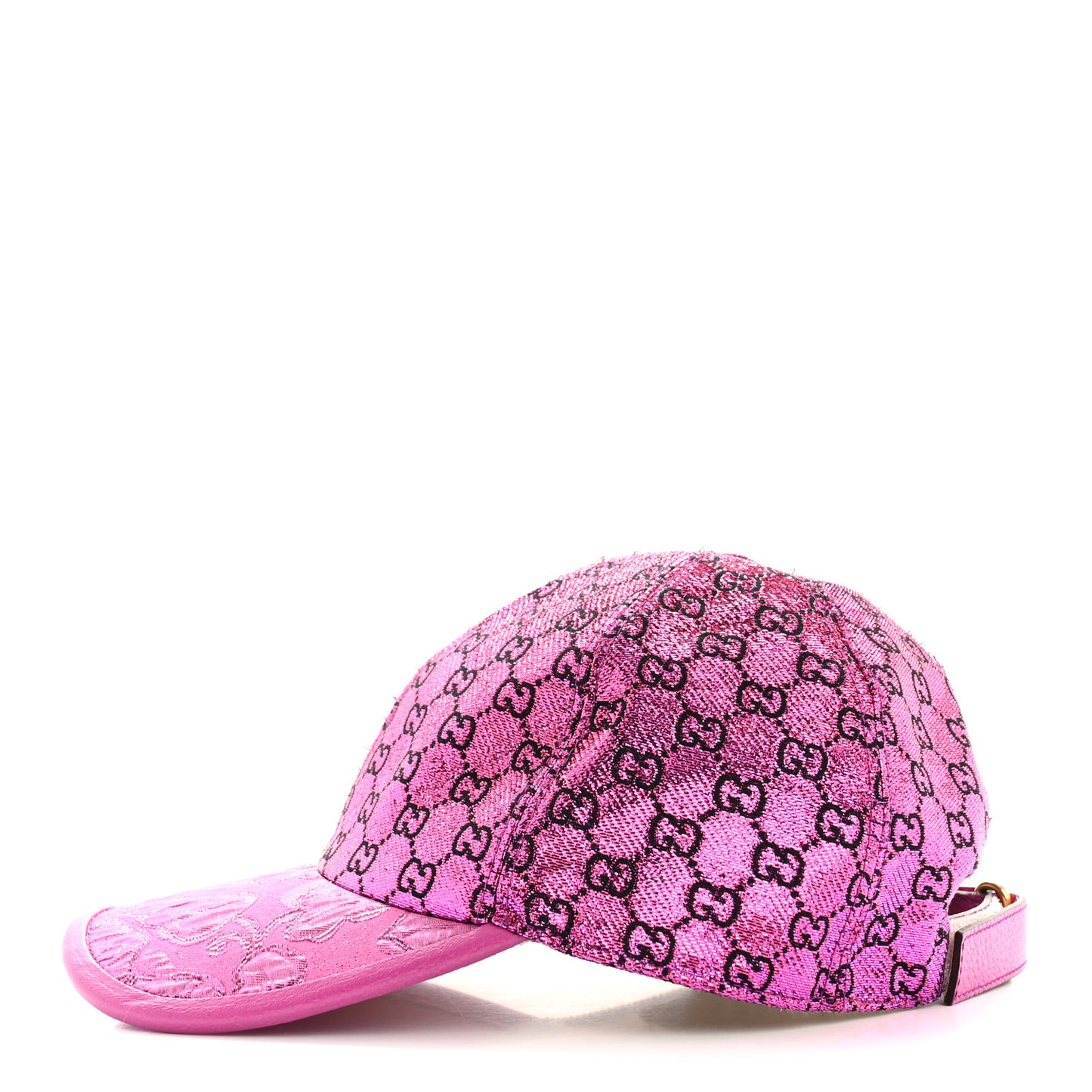 Silk Blend Jacquard Monogram Santa Barbara Baseball Hat M Fuxia Black