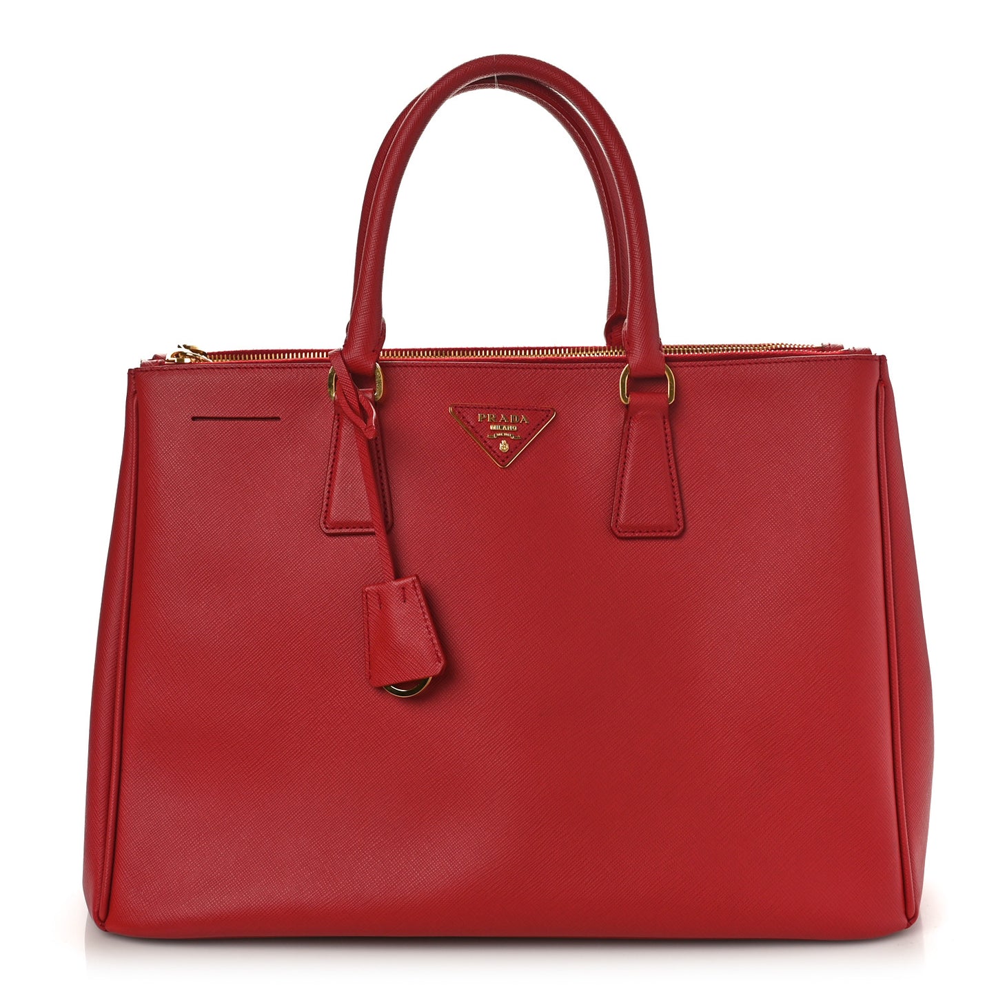 Saffiano Large Galleria Double Zip Tote Fuoco