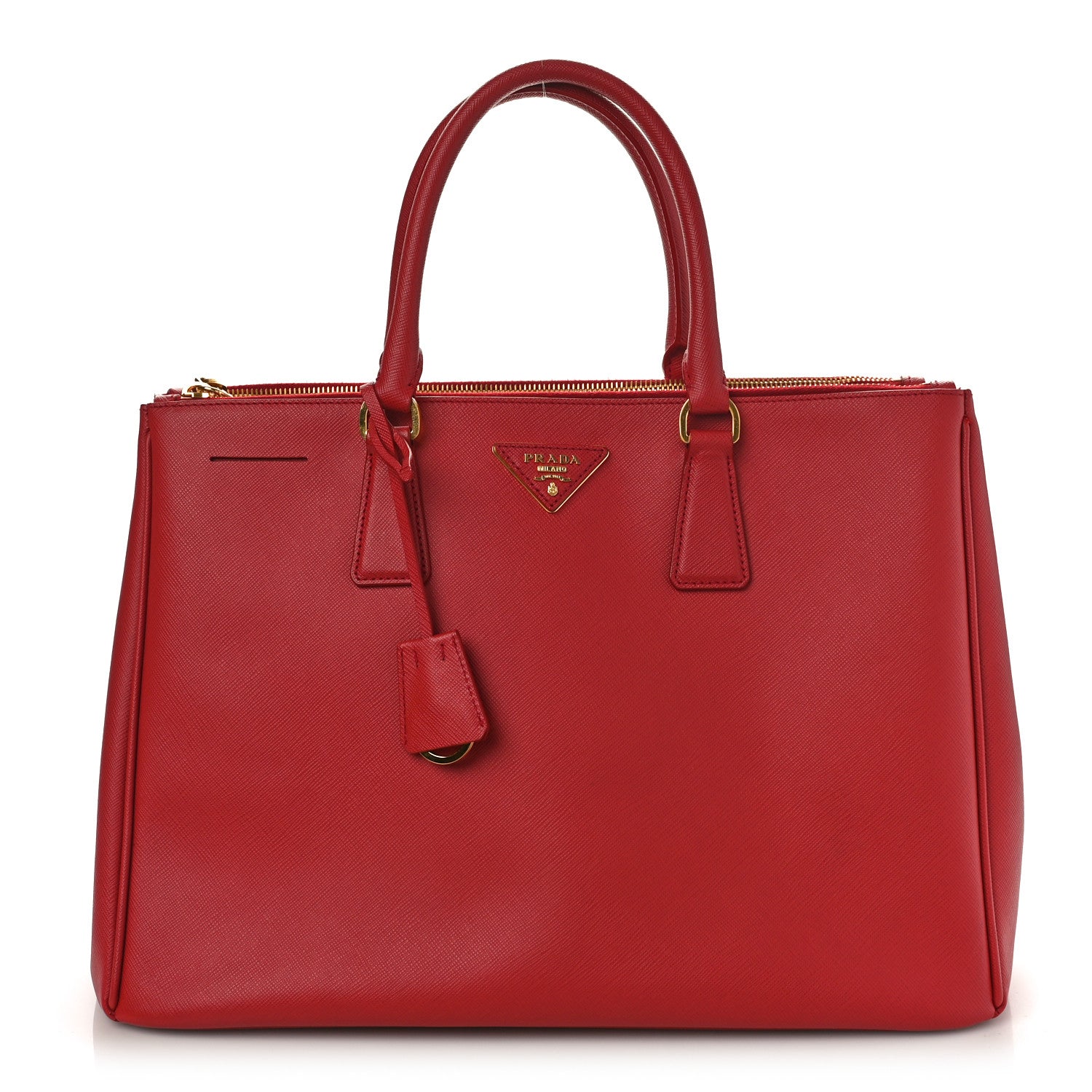 Prada Saffiano Large Galleria Double Zip Tote Fuoco 1 of 8