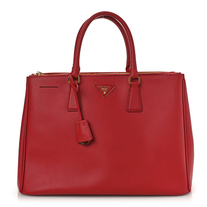 Prada Saffiano Large Galleria Double Zip Tote Fuoco 1 of 8