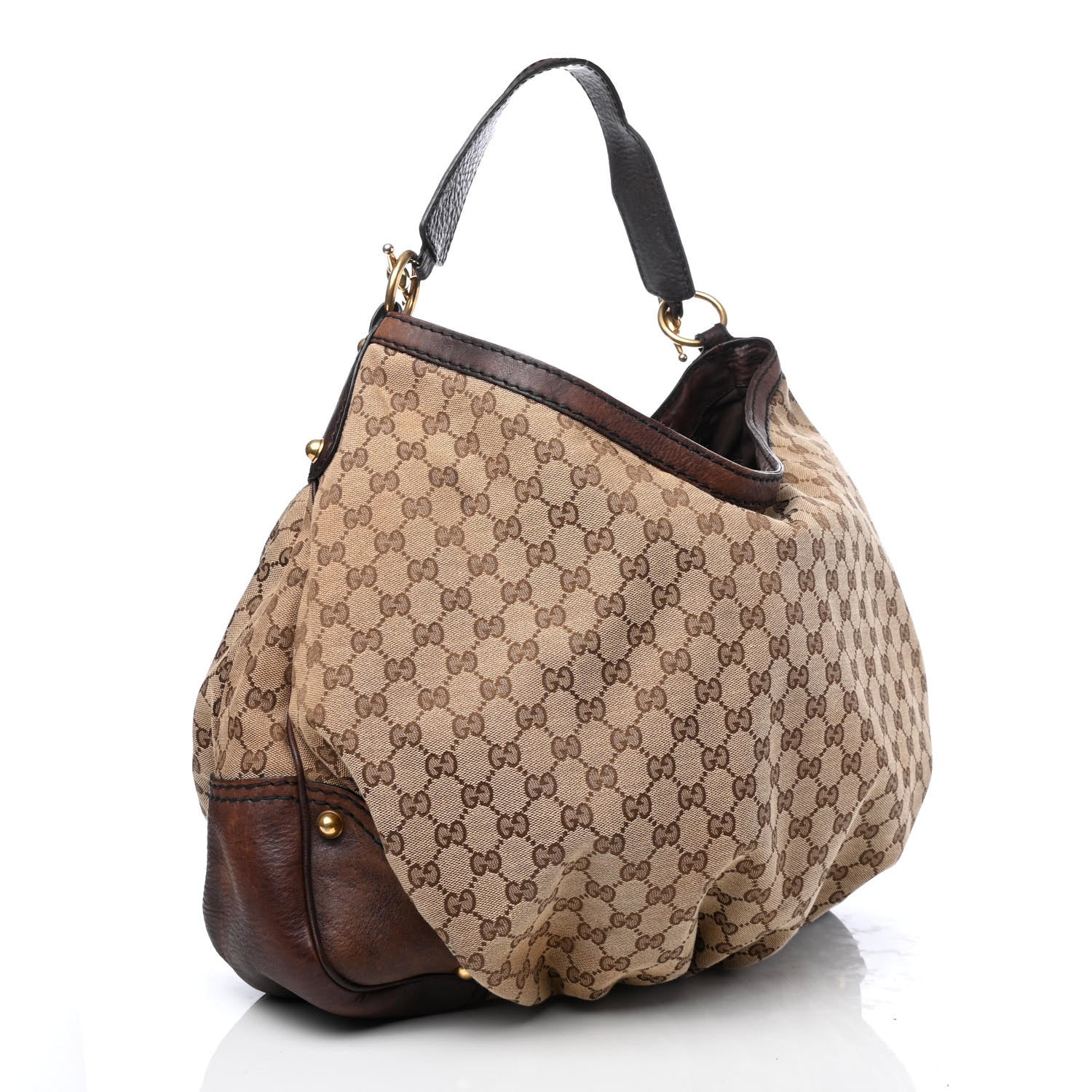 Gucci Monogram Large Jockey Hobo Brown 2 of 4