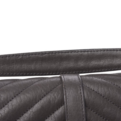 Saint Laurent Sheepskin Matelasse Chevron Monogram Large College Satchel Dark Anthracite 10 of 16