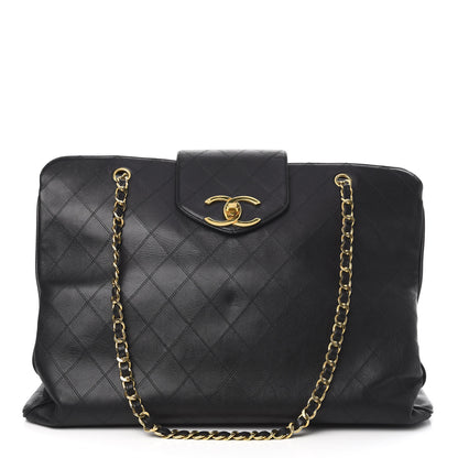 Chanel Calfskin Stitched Shopper Tote Black 1 of 10