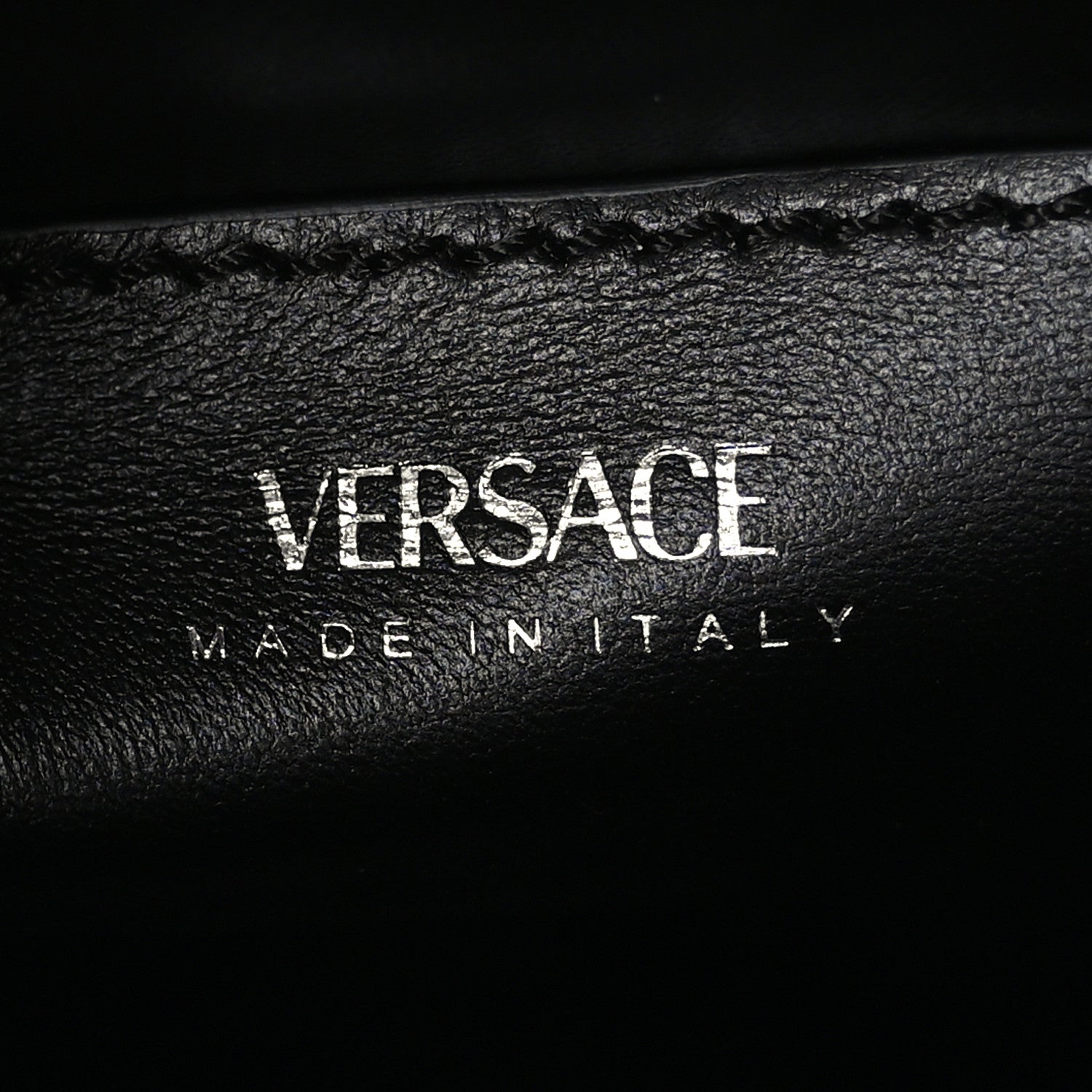 Versace Grained Calfskin Spiked Small La Medusa Top Handle Bag Black 5 of 7