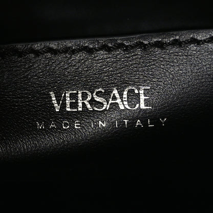 Versace Grained Calfskin Spiked Small La Medusa Top Handle Bag Black 5 of 7