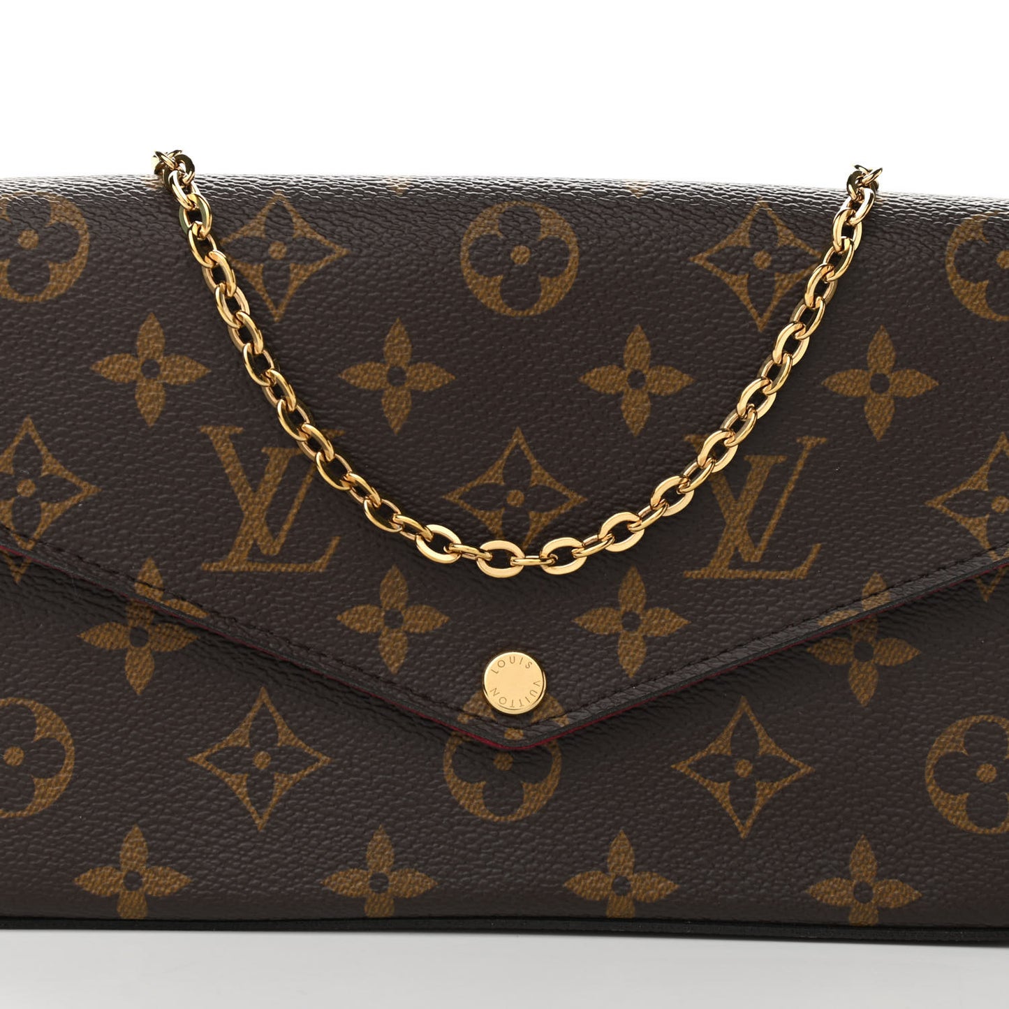 Monogram Pochette Felicie Chain Wallet Fuchsia