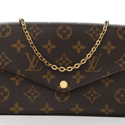 Louis Vuitton Monogram Pochette Felicie Chain Wallet Fuchsia 7 of 9