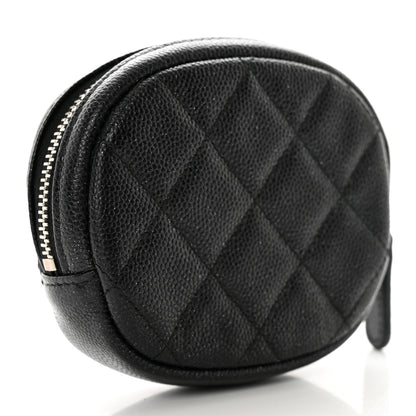 Chanel Iridescent Caviar Quilted Zip Around Classic Coin Purse Black 3 of 8