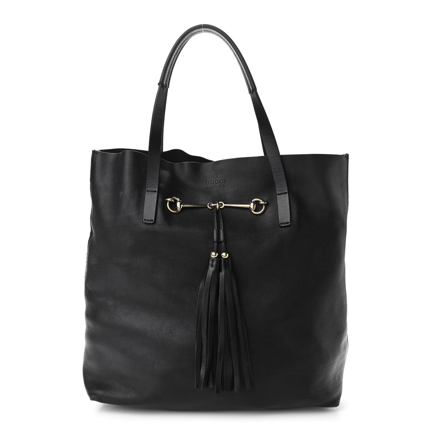 Calfskin Park Avenue Horsebit Small Tote Black