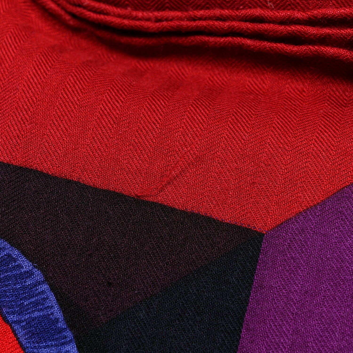 Hermes Cashmere Silk Le Mors a La Conetable Shawl 140 Rouge H Violet Parme 6 of 7