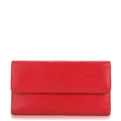 Louis Vuitton Epi Porte Tresor International Wallet Castillan Red 1 of 10