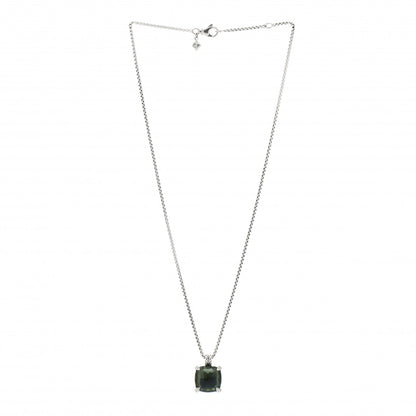 David Yurman Sterling Silver Diamond Green Orchid 14mm Chatelaine Pendant Necklace 3 of 5