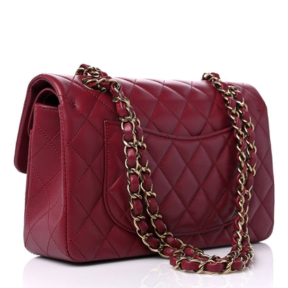 Chanel Lambskin Quilted Small Double Flap Burgundy 3 of 11