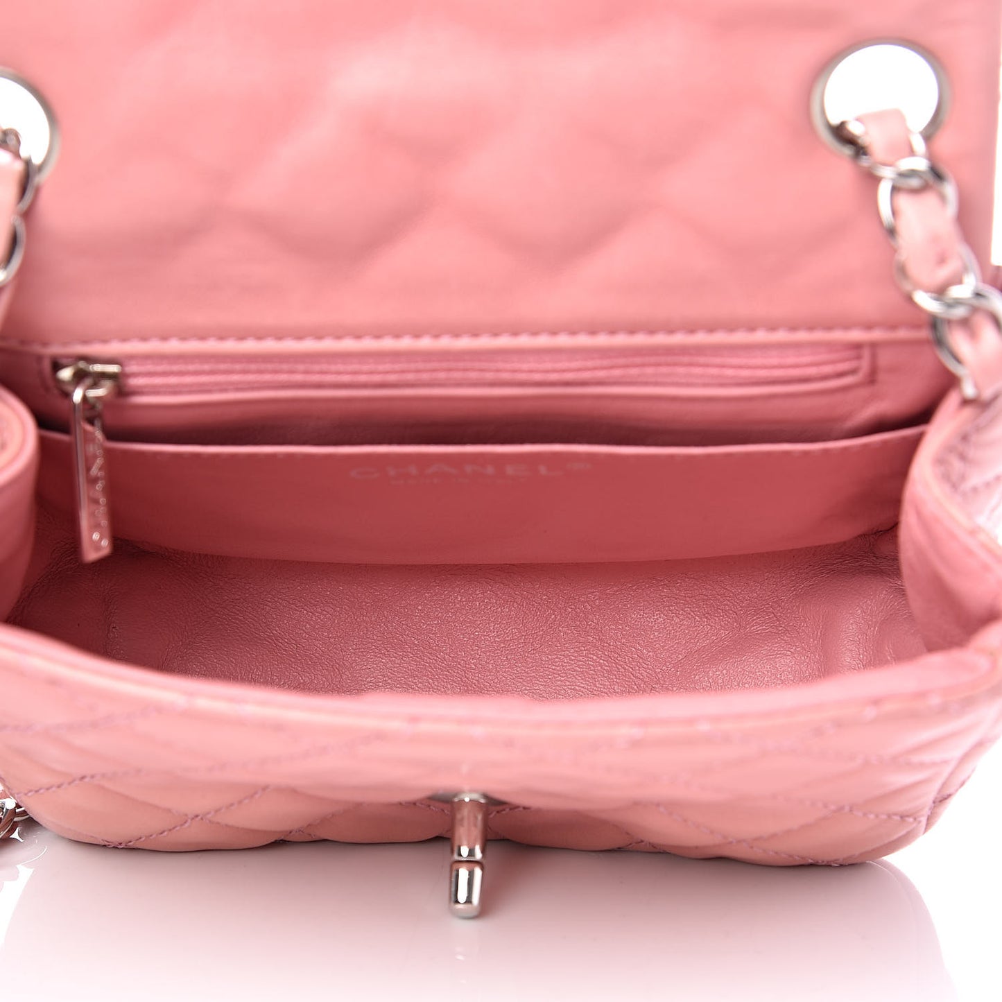 Lambskin Quilted Mini Square Flap Pink