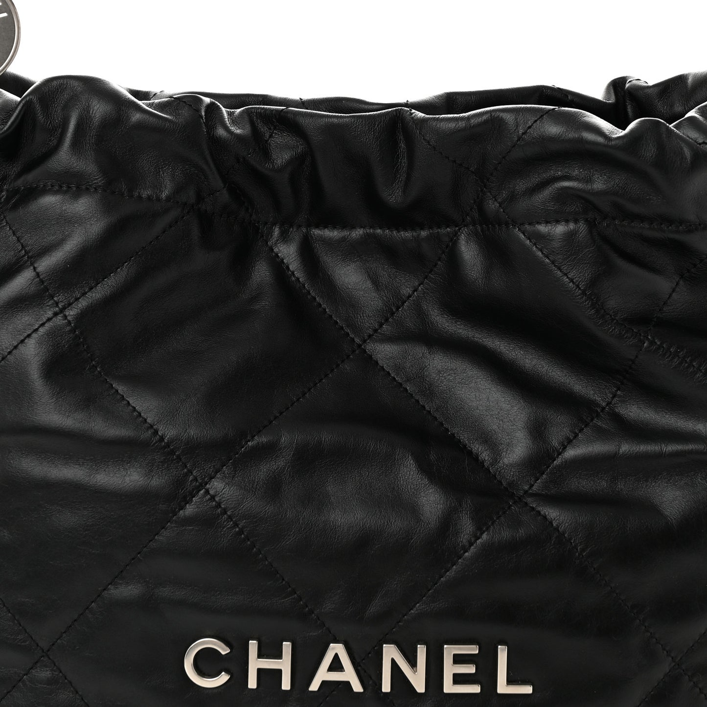 Shiny Calfskin Quilted Small Chanel 22 Black