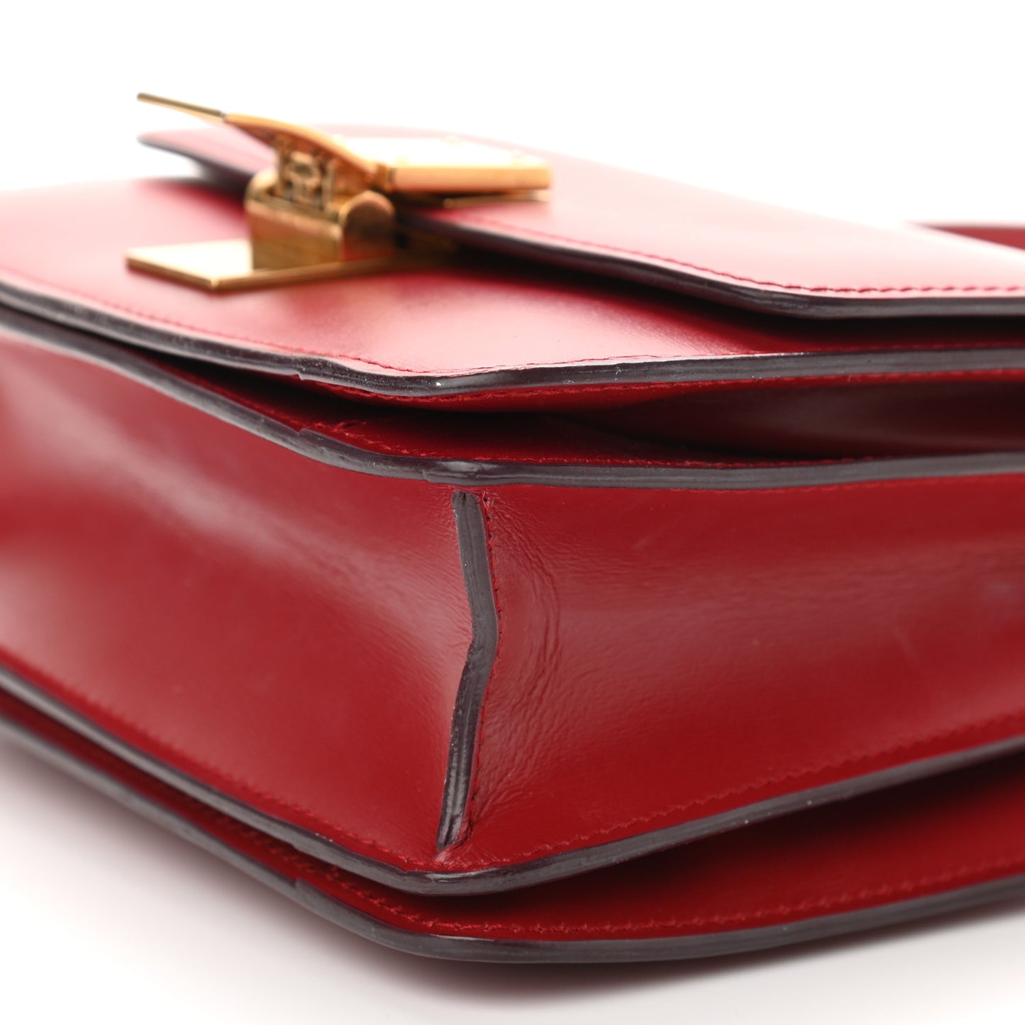 Smooth Calfskin Small Classic Box Flap Bag Red