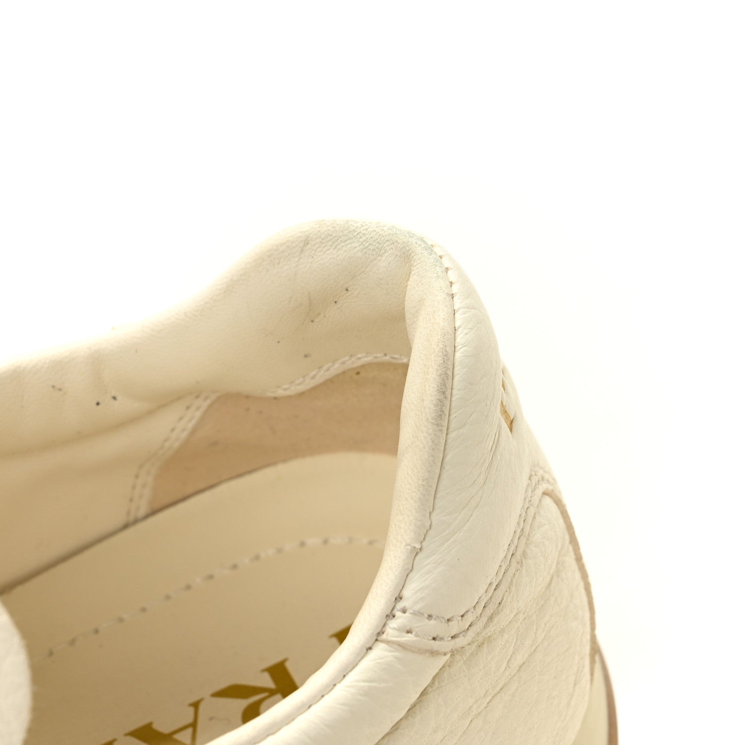 Prada Calfskin Metal Triangle Logo Womens Sneakers 40 Neutral 12 of 13