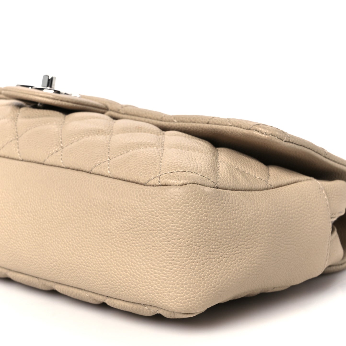 Caviar Quilted Jumbo Easy Flap Beige