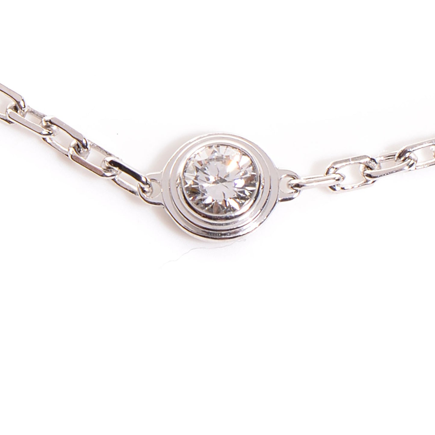 18K White Gold 7 Diamond D'Amour Station Bracelet