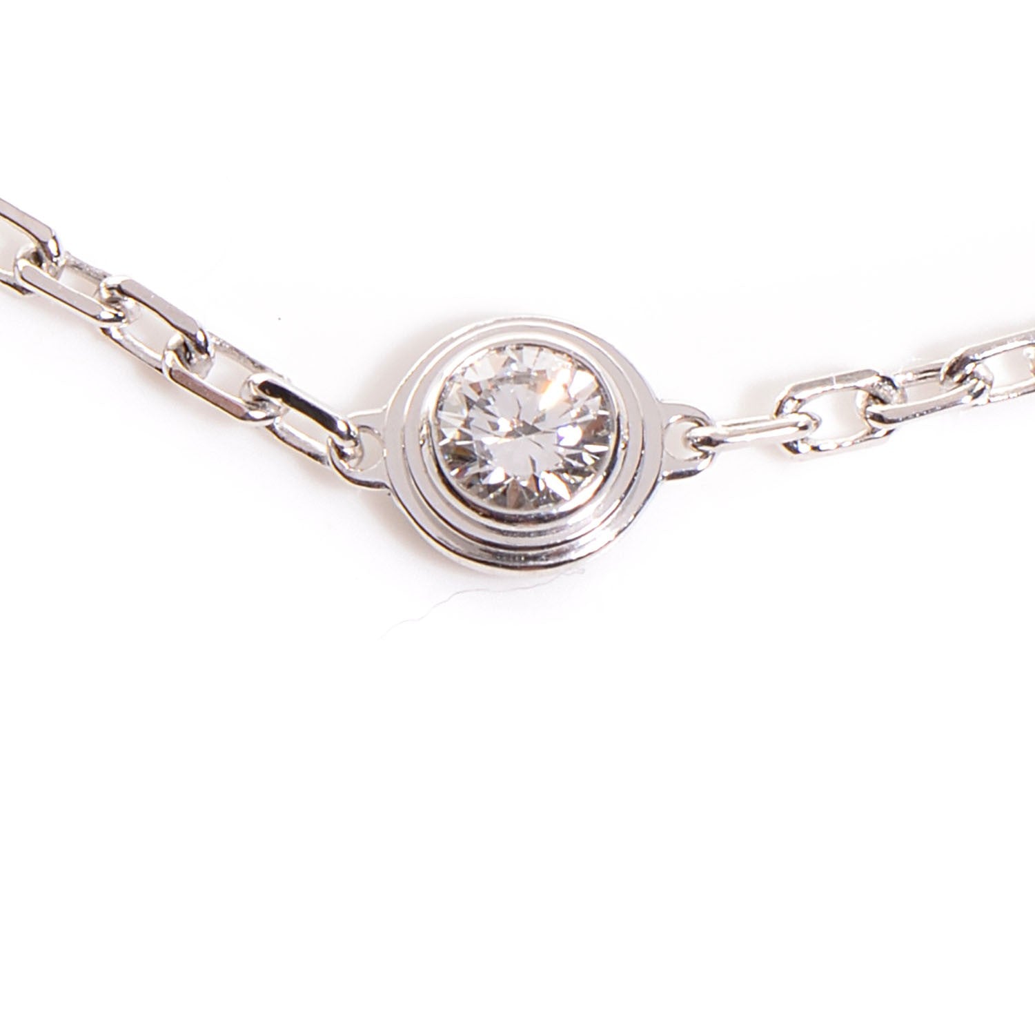 Cartier 18K White Gold 7 Diamond D'Amour Station Bracelet 3 of 4