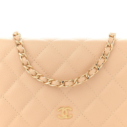 Chanel Caviar Quilted Wallet On Chain WOC Beige 8 of 11