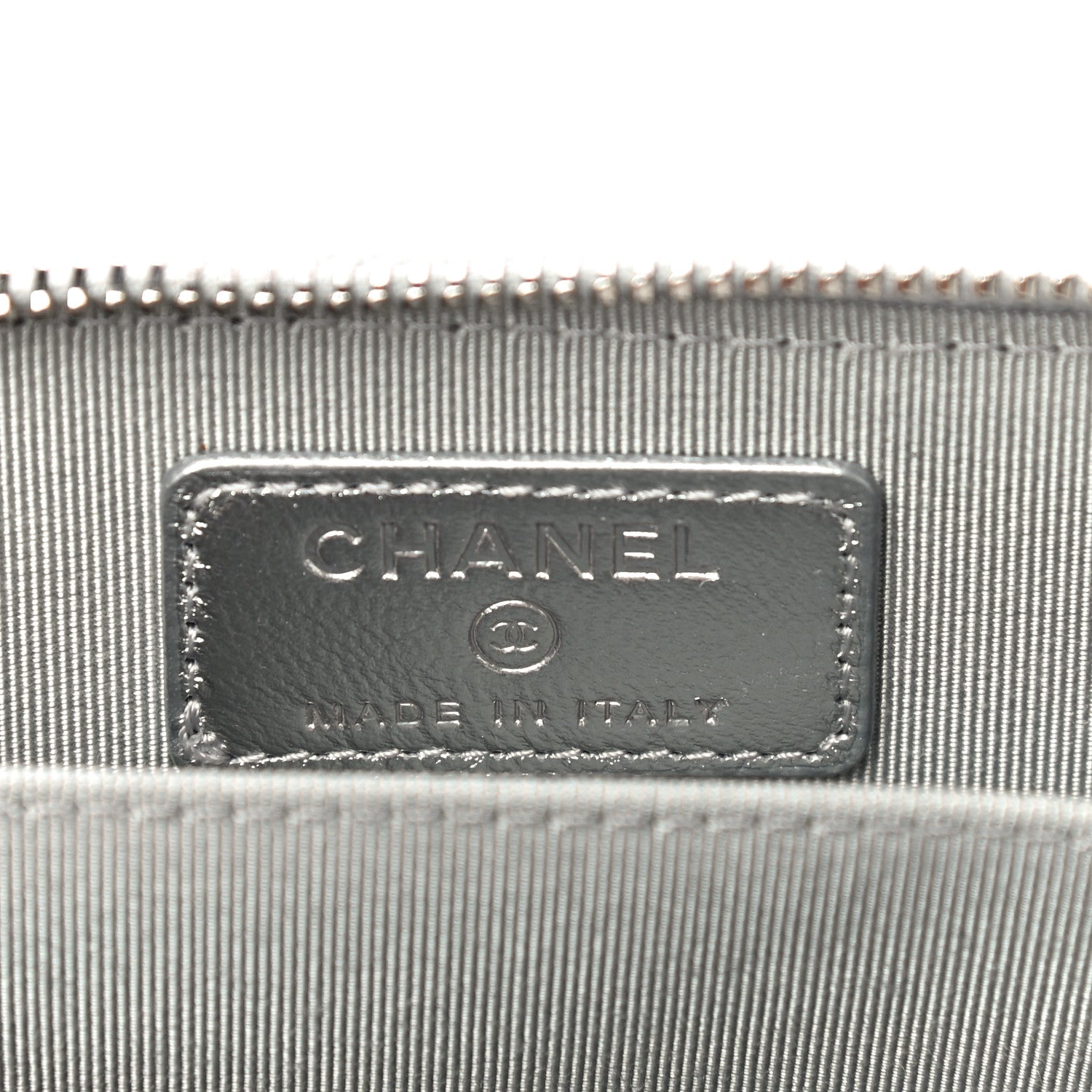 Chanel Gradient Metallic Calfskin Quilted Zip Around Coin Purse Wallet Silver Blue Yellow Purple 6 of 11