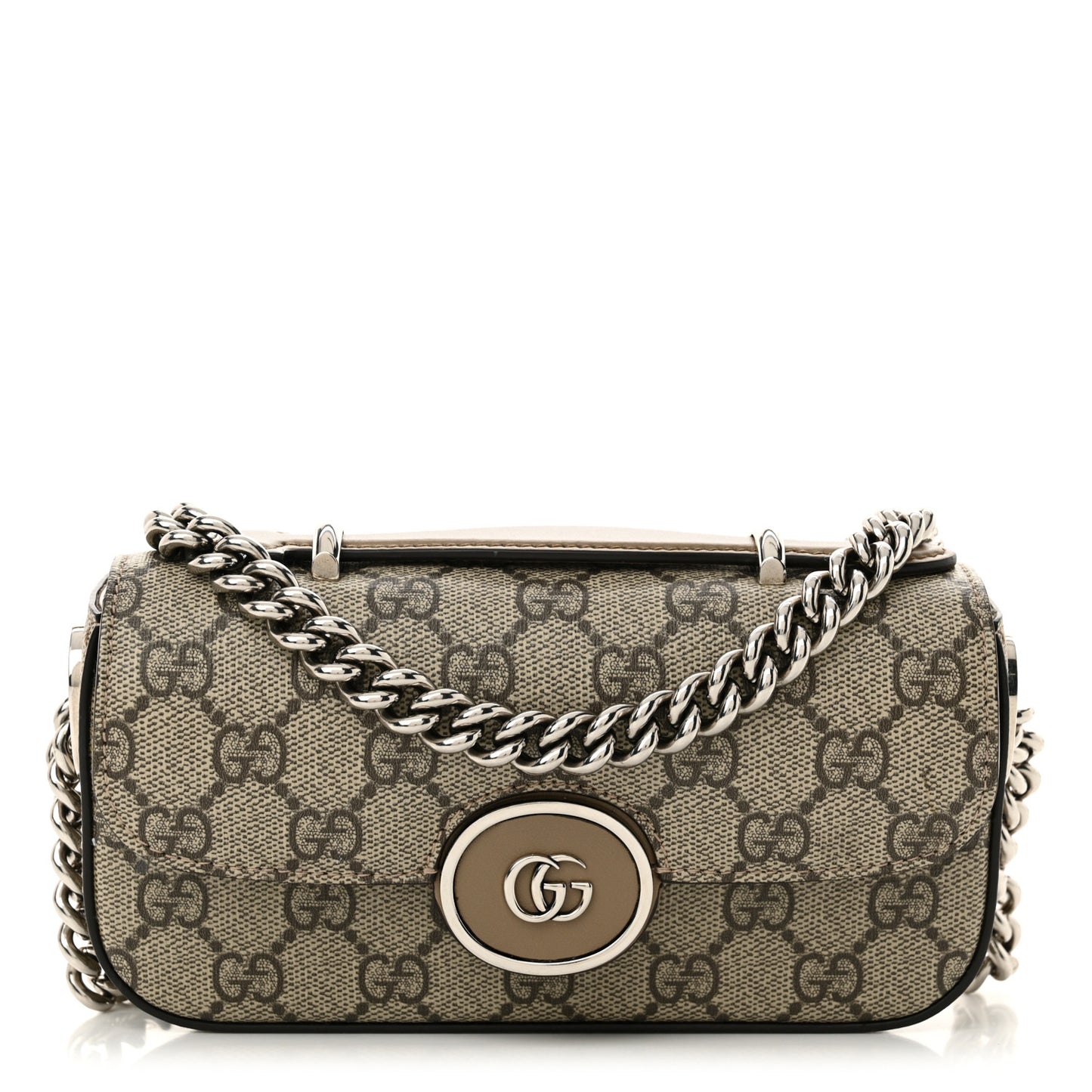 Senna GG Supreme Petite Mini GG Top Handle Shoulder Bag Beige Ebony